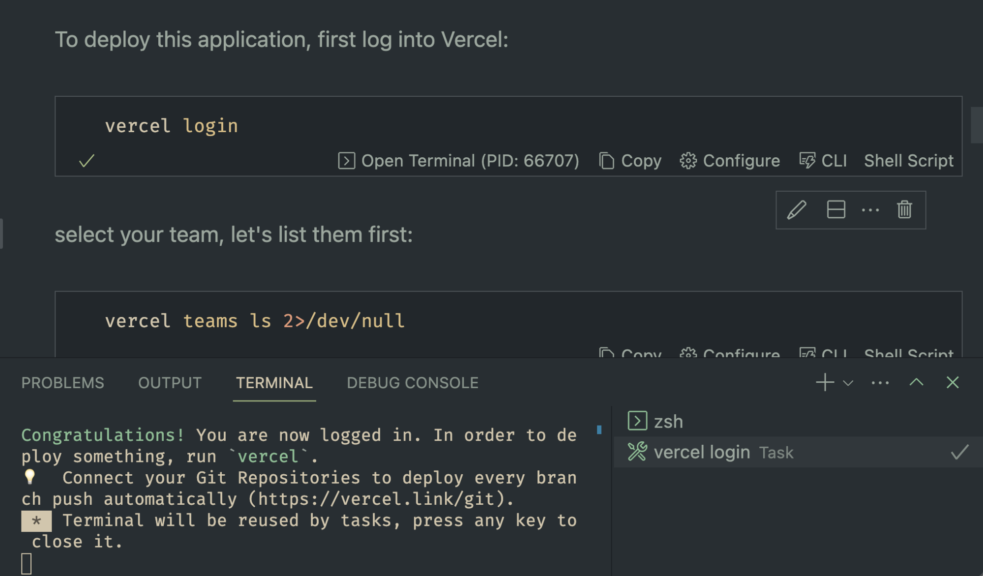 deploy application in vercel